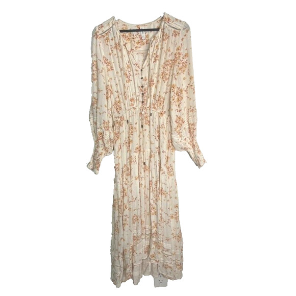 Kivari Dress AU 12 US 8 Misha Ditsy Floral Boho Long Sleeve Casual Midi Tiered - Picture 1 of 14